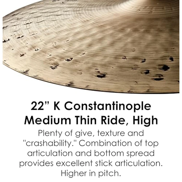 Zildjian 22" K Constantinople Medium Thin Ride, High by Zildjian - Image 3