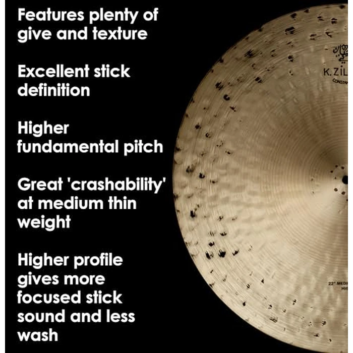 Zildjian 22" K Constantinople Medium Thin Ride, High by Zildjian - Image 5