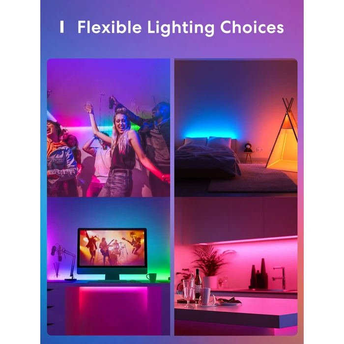meross Smart LED Strip Lights, 16.4ft RGB WiFi LED Strip Compatible with Apple HomeKit, Alexa, Google Home and SmartThings, Warm and Cool White by meross - Image 5