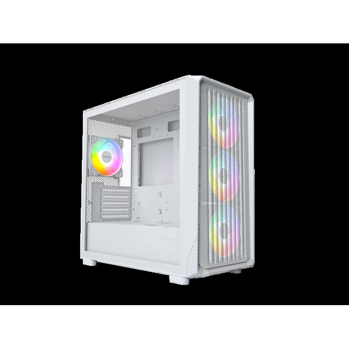 MONTECH X5M- Micro ATX Gaming PC Case, High Airflow, 4x120mm ARGB Fans Pre-installed, Glass Side Panel, Carbon Fiber Print Accents, White by Montech - Open Boxproduct Type condition - US$36.00