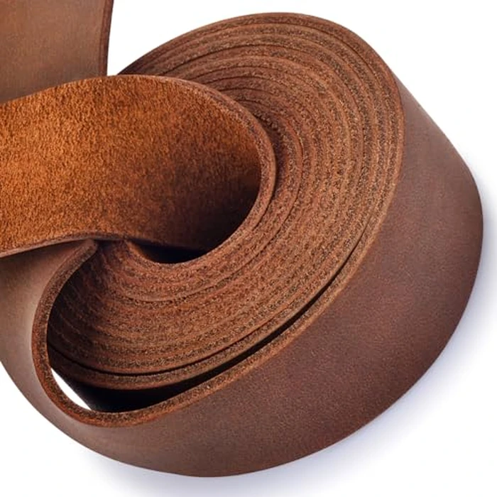 Leather Strap 1 Inches Wide Flat Leather Straps for Crafts, Full Grain Oil Tan Leather Strips for Crafts, Tooling, Belt, Garden Tools (2mm Thick 72 Inches Long Dark Brown) by TeeLiy - Image 1