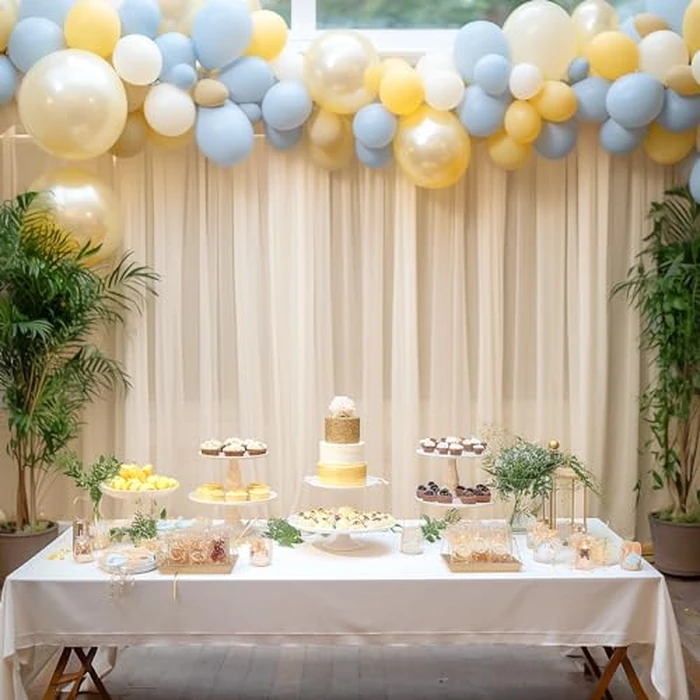10x10 Champagne Tulle Backdrop Curtains for Parties, Sheer Backdrop Curtain Wedding Photo Background Drapes for Baby Shower Photography Birthday Party by Wish Care - Image 7
