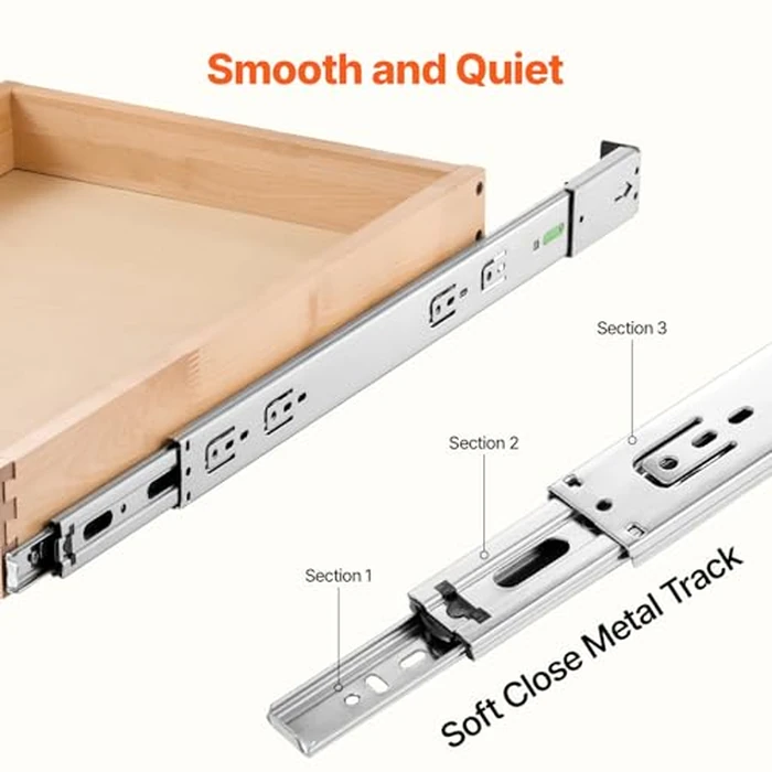 VEVOR Pull Out Cabinet Organizer, 14"W x 21"D Cabinet Drawer, Soft Close Slide out Shelf, Heavy-Duty Sliding Wood Drawer, Bottom Mount Size（14.5"W x 23"D）and Side Mount Size（15"W x 23"D） by VEVOR - Image 3