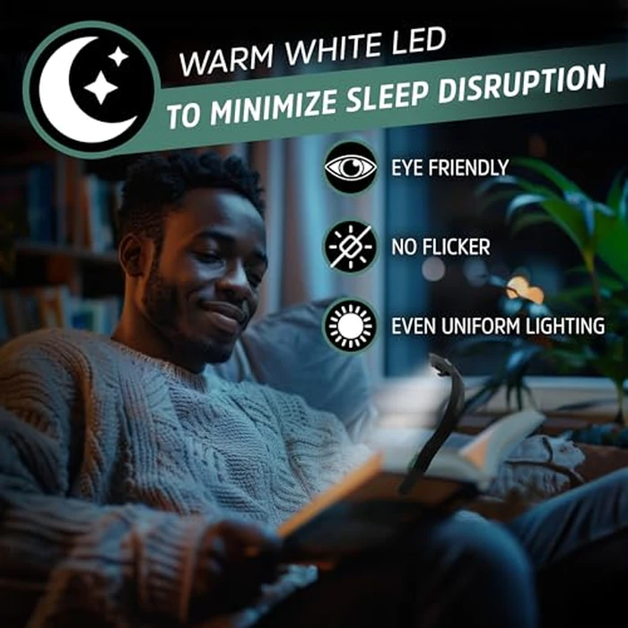 Energizer Flex-R LED Rechargeable Book Lights for Reading at Night, Reading Light with Warm LED Color, Long-Lasting and Lightweight Reading Lamp by Energizer - Image 2