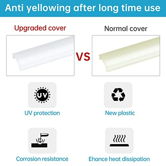 Muzata 3PACK 33FT/10M Continuous Milky White LED Cover Tape Light Seamless Plastic for U1SW U Shape Anti-UV Channel LC03 WW (ONLY Cover No Aluminum LED Channel Included) by Muzata - Image 7