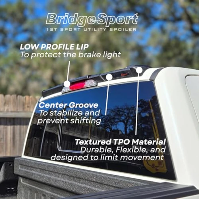 BridgeSport Wingman Utility Spoiler for Ford F-150 2015-2025 & Super Duty 2017-2025 - Rear Cab Edge Protection for Ladders & Long Loads - Low-Profile Tape-On Design - W003 by Bridgesport - Image 4