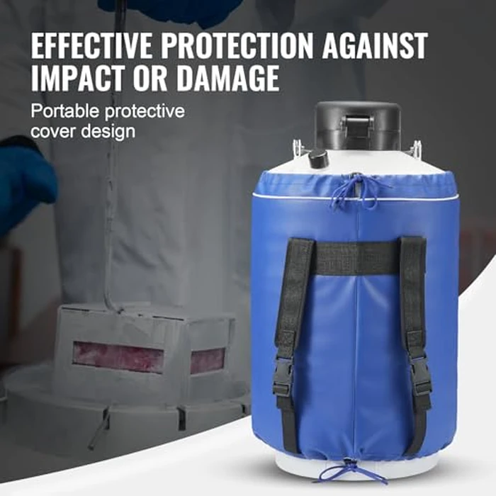 VEVOR Liquid Nitrogen Tank, 10 L Aluminum Alloy Liquid Nitrogen Container, LN2 Tank Dewar with 6 Canisters and Carry Bag with Straps, Cryogenic Tank for Beauty Industry, Semen Preservation, Scientific by VEVOR - Image 6