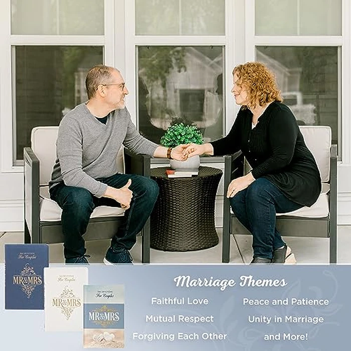 Mr. and Mrs. 366 Devotions for Couples - White Faux Leather Devotional Gift Book for Bride and Groom, Engaged by Christian Art Gifts - Image 3