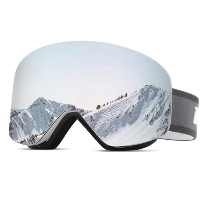 Meeloog Magnetic Ski Goggles Frameless Interchangeable Lens, UV Protection Snow Goggles, Snowboard Gear for Men Women Youth by Meeloog - Used - Acceptable condition - CA$22.33