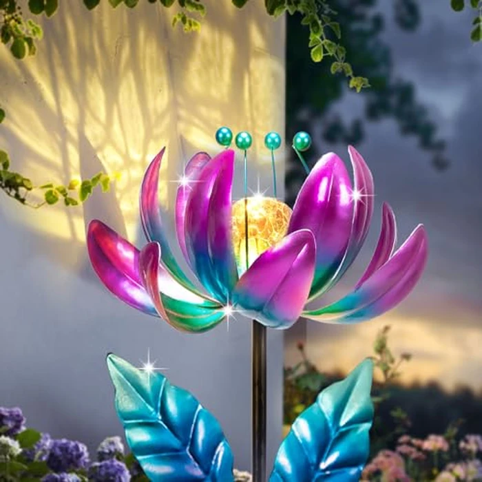 Outdoor Garden Decor Solar Spinners Lights - Metal Wind Spinner Solar Lights for Yard, Patio, Garden Lawn Oranments by SUCUY - Used - Very Good condition - US$22.33