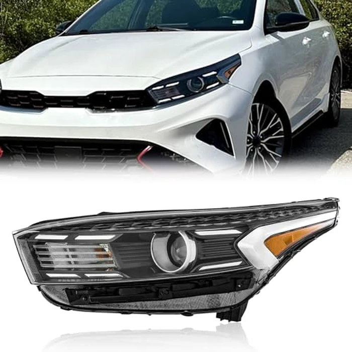 TODO Headlight Assembly Compatible with 2022 2023 2024 Kia Forte FE LX LXS, Halogen Headlamp w/o LED DRL KI2502254 92101-M7500, Left Driver Side by TODO - Used - Very Good condition - US$175.97