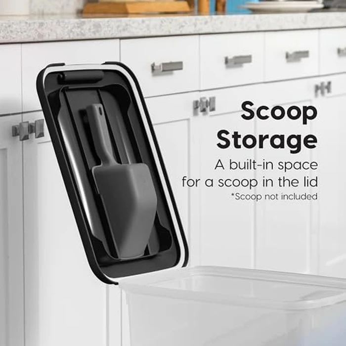 IRIS USA Dog Food Storage Container, 2 Pack, Up to 30 lbs Each, Airtight Seal for Freshness, Wheels for Rolling, Easy One Hand Opening, Made in USA, BPA Free, Clear/Black by IRIS USA - Image 6