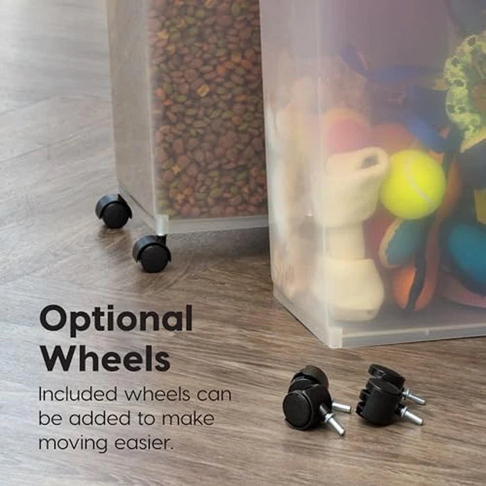 IRIS USA Dog Food Storage Container, 2 Pack, Up to 30 lbs Each, Airtight Seal for Freshness, Wheels for Rolling, Easy One Hand Opening, Made in USA, BPA Free, Clear/Black by IRIS USA - Image 9