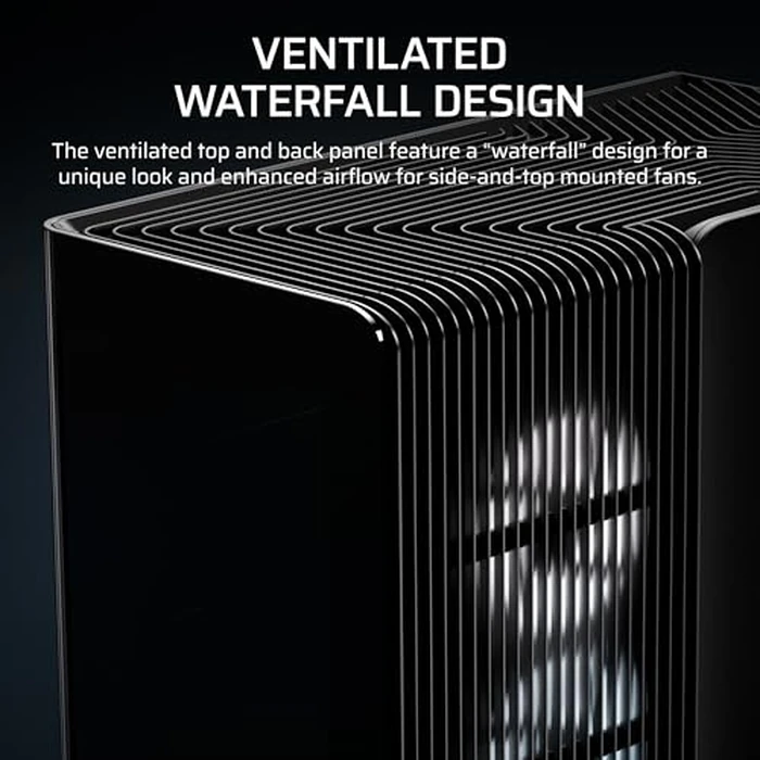 CORSAIR Frame 4500X LX-R RGB Link Panoramic Glass Mid-Tower PC Case - InfiniRail Mounting System, Fits Dual 360mm Radiators, GPU Anti-Sag, 3X LX120R RGB Link Fans Included - Black by Corsair - Image 3