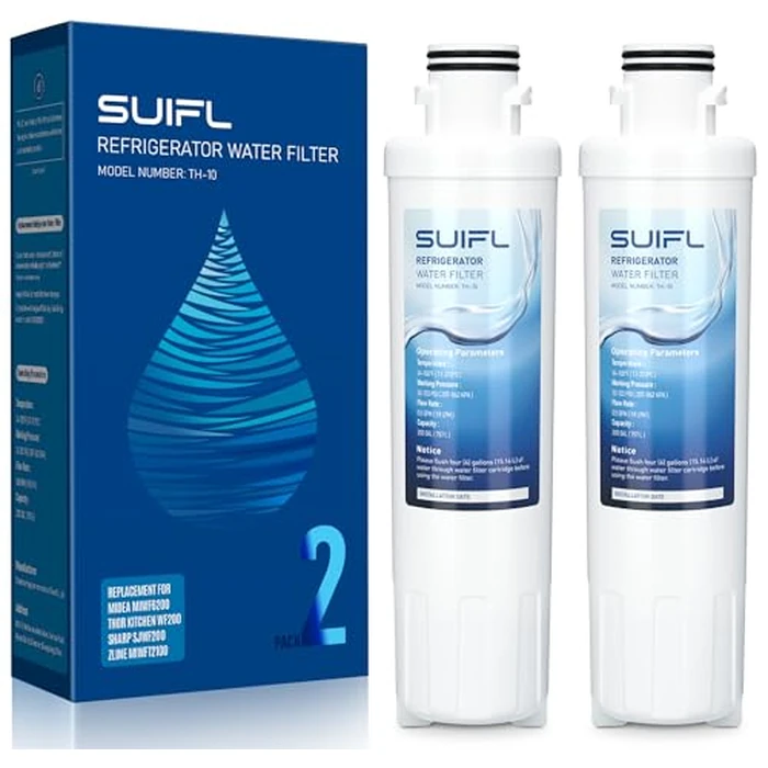 Suifl MIWF6200 Water Filter, Compatible with Midea MRS26D5AST, MF-2008-R2, Sharp SJWF200, SJG2254FS, Thor Kitchen WF200, Zline MIWFT2100, RFM-W-36, Insignia NS-WF26SS0-1 (2 Pack) by Suifl - Used - Like New condition - CA$60.79