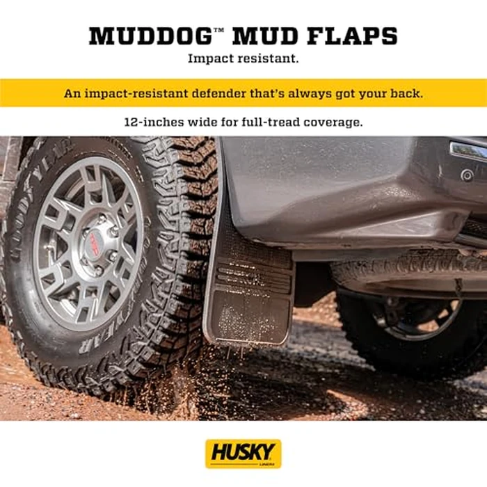 Husky Liners Universal Muddog Mud Flaps | Rubber Rear Mud Flaps - 12" w/o Weight - Black | 55100, 12" X 22" (See Below for Vehicle fitments) by Husky Liners - Image 2