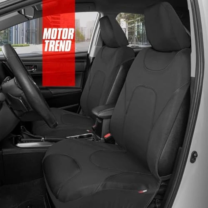 Motor Trend AquaShield Waterproof Front Seat Covers, Black Seat Covers for Cars - Padded Neoprene Front Car Seat Cover, SUV Seat Covers Protector - Car Interior Cover for Auto Truck & Van by Motor Trend - Image 3
