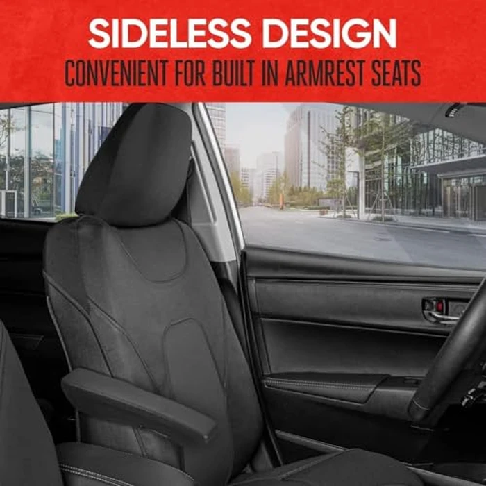 Motor Trend AquaShield Waterproof Front Seat Covers, Black Seat Covers for Cars - Padded Neoprene Front Car Seat Cover, SUV Seat Covers Protector - Car Interior Cover for Auto Truck & Van by Motor Trend - Image 5