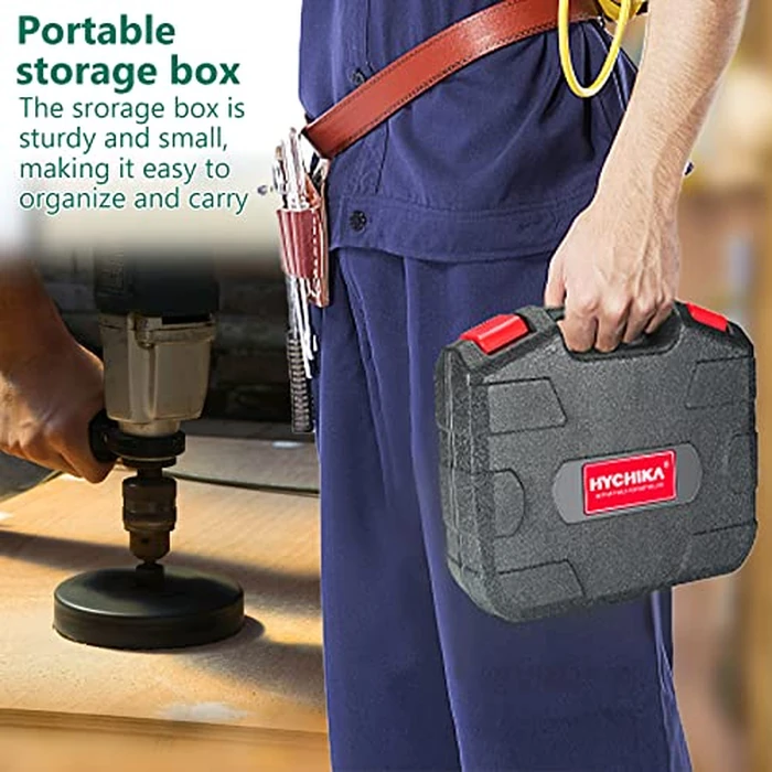 Hole Saw Set HYCHIKA 19 Pcs Hole Saw Kit with 3/4"-6"(19-152mm) 13Pcs Saw Blades, 2 Mandrels, 2 Drill Bits, 1 Installation Plate, 1 Hex Key, Ideal for Soft Wood, Plywood, Drywall, PVC by HYCHIKA BETTER TOOLS FOR BETTER LIFE - Image 8