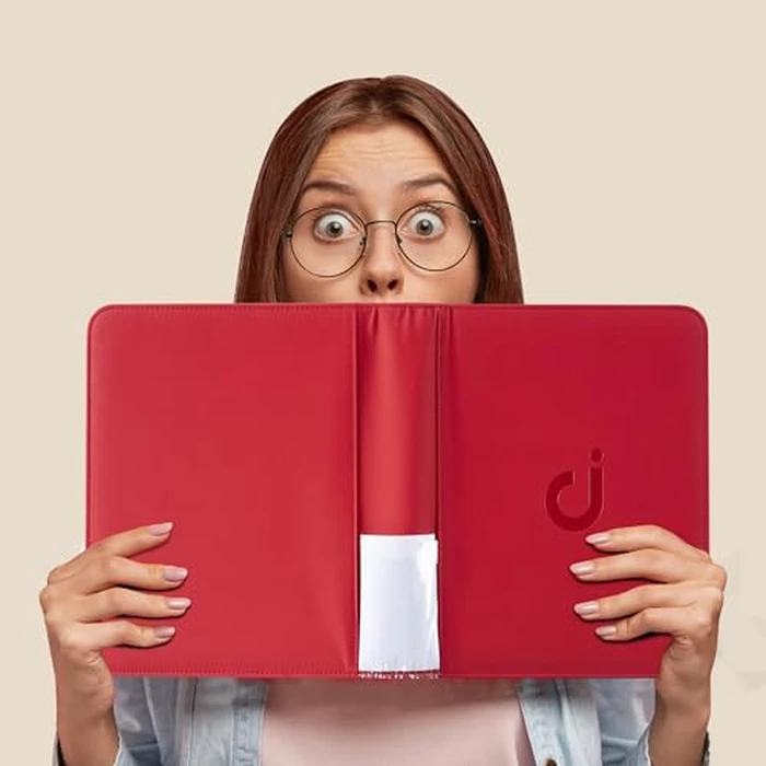 Top Loader Binder, Holds 128 Cards - 4 Pocket Top Loader Binder for 3" x 4" Rigid Card Holders for Trading Cards or Sports Cards, Model A - Classic Red by D DACCKIT - Image 2