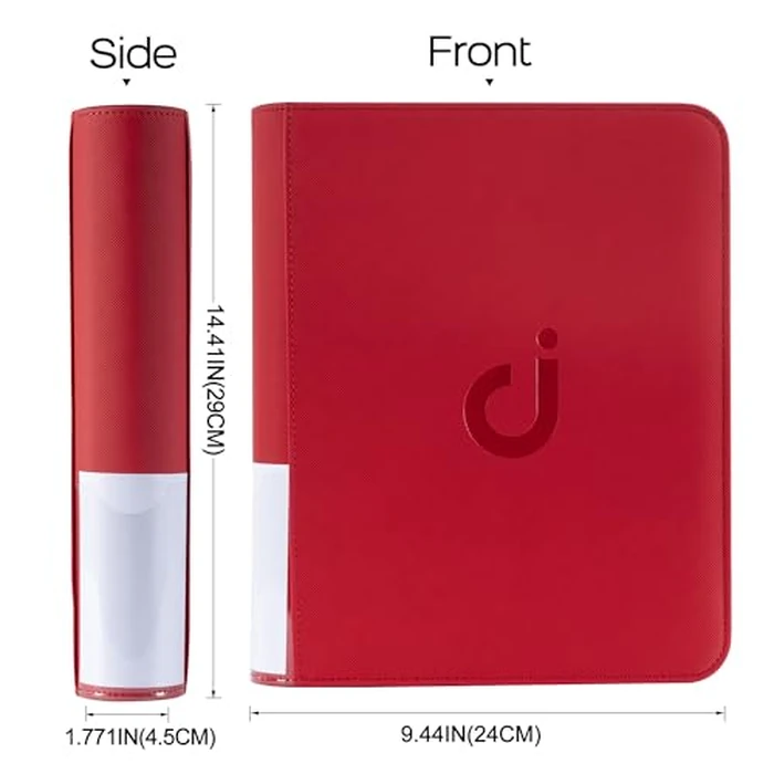 Top Loader Binder, Holds 128 Cards - 4 Pocket Top Loader Binder for 3" x 4" Rigid Card Holders for Trading Cards or Sports Cards, Model A - Classic Red by D DACCKIT - Image 7