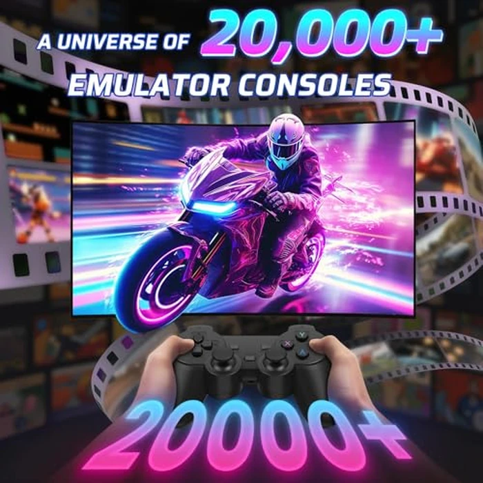 Topwest Upgraded Retro Gaming Console with 2 Pack 2.4GHz Wireless Controllers, 4K HDMI Output & 64GB, Plug & Play Game Stick for TV, Compatible with 20,000+ Classic Video Games (Black) by Topwest - Image 2