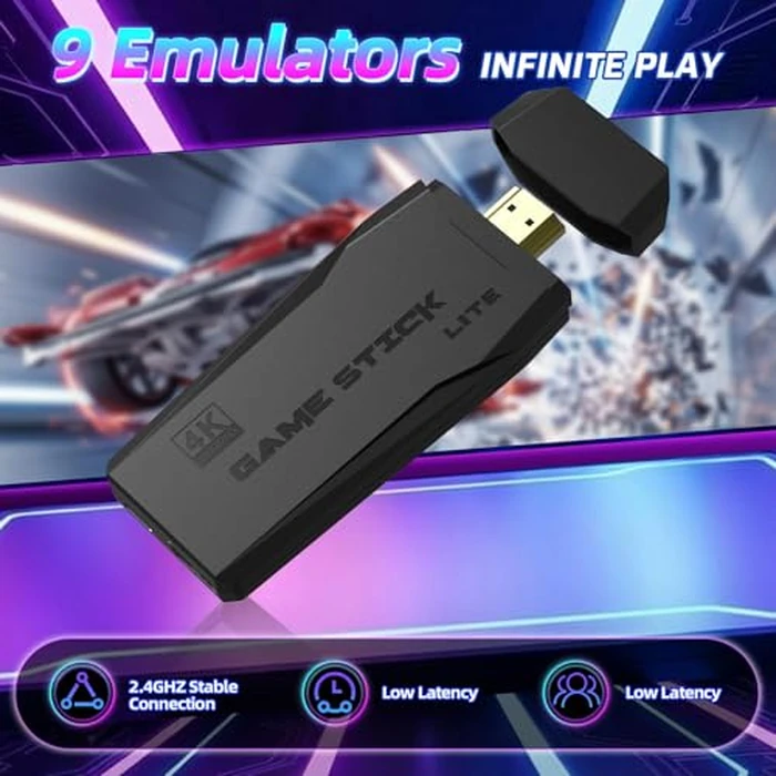 Topwest Upgraded Retro Gaming Console with 2 Pack 2.4GHz Wireless Controllers, 4K HDMI Output & 64GB, Plug & Play Game Stick for TV, Compatible with 20,000+ Classic Video Games (Black) by Topwest - Image 7