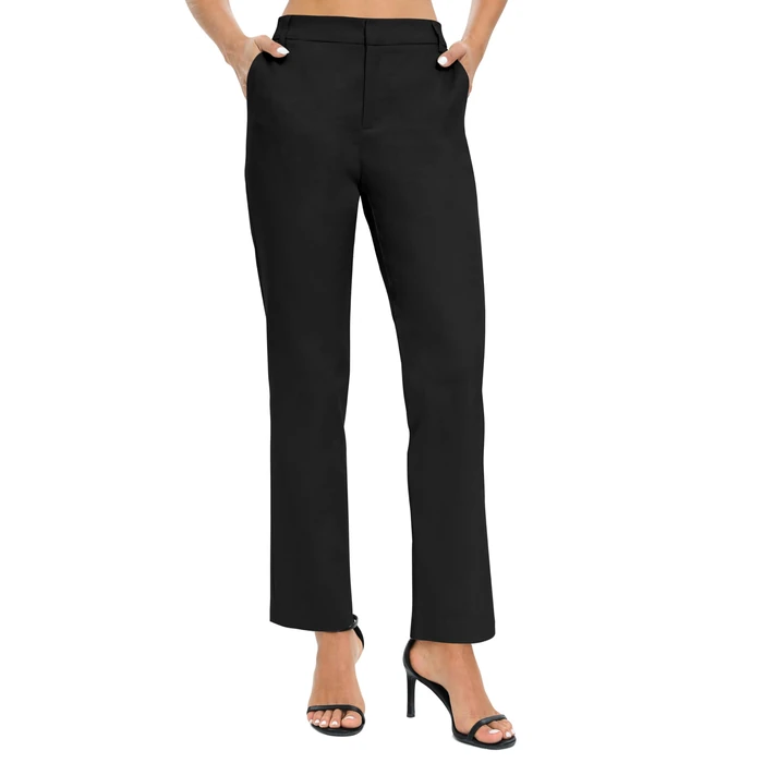 Urban CoCo Women's Elastic Waisted Work Pants Business Casual Office Dress Pants Trousers with Pockets(S, Black) by Urban CoCo - Image 2