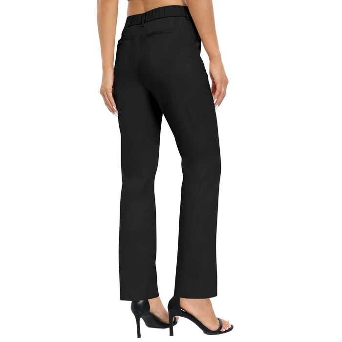 Urban CoCo Women's Elastic Waisted Work Pants Business Casual Office Dress Pants Trousers with Pockets(S, Black) by Urban CoCo - Image 6