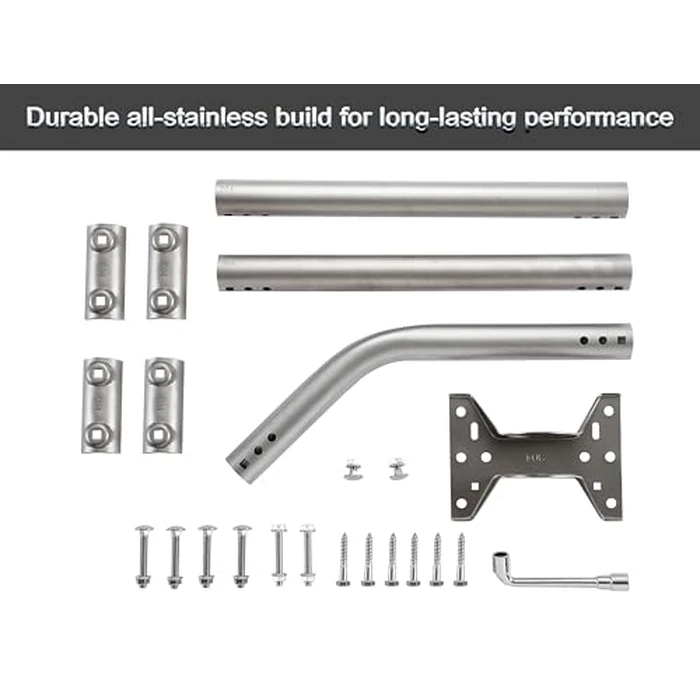 CEKAY Stainless Steel Antenna Mount (1.5" x 51"), Heavy-Duty Adjustable J-Pole Mast for TV Antenna, Starlink, Satellite Dish, or Weather Station, Universal Wall, Eave & Roof Mounting Bracket by cekay - Image 3