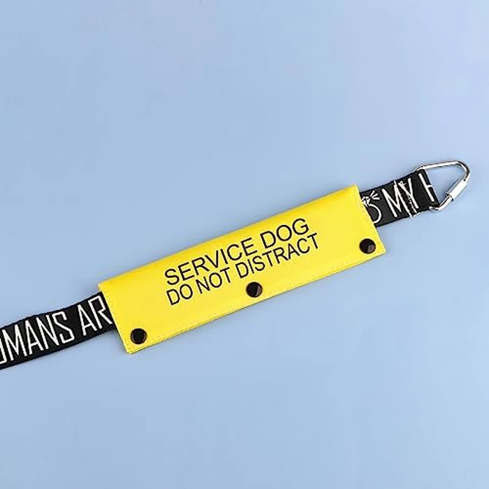 Funny Dog Leash Sleeve - Service Dog Do Not Distract Wrap Alert Hanging ID Patch Tag Pet Birthday Gift by BLUPARK - Image 3