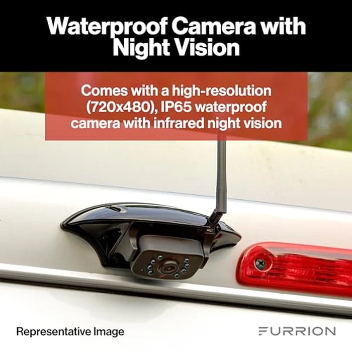 Furrion Vision S Wireless RV Backup Camera System with 4.3-Inch Monitor, 1 Rear Sharkfin, Infrared Night Vision, Wide-Angle View, Hi-Res, IP65 Waterproof, Motion Detection, Microphone - FOS43TASF by Furrion - Image 4