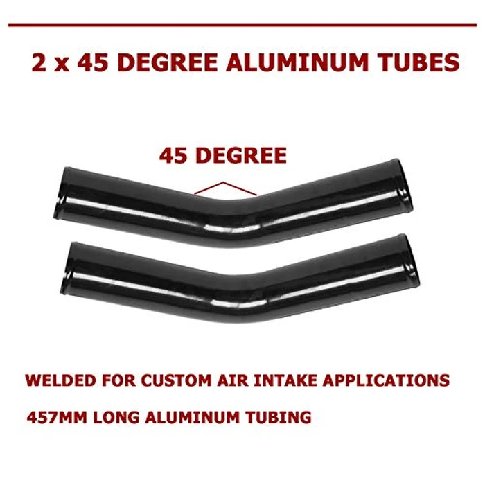 8Pcs Universal Aluminum Intercooler Piping U-Pipe Black Kit with T-Bolt Clamps and Black Coupler (8Pcs 3 Inch) by OBUYTO - Image 3