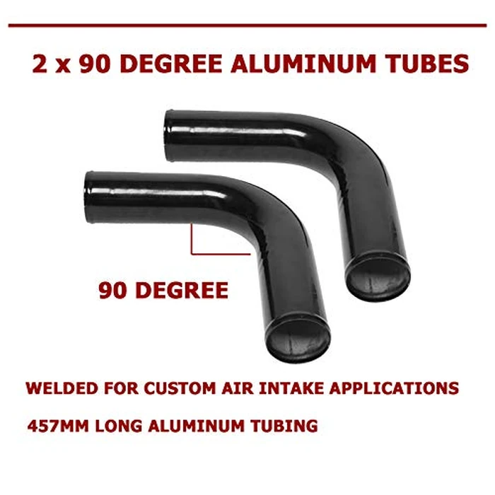 8Pcs Universal Aluminum Intercooler Piping U-Pipe Black Kit with T-Bolt Clamps and Black Coupler (8Pcs 3 Inch) by OBUYTO - Image 4