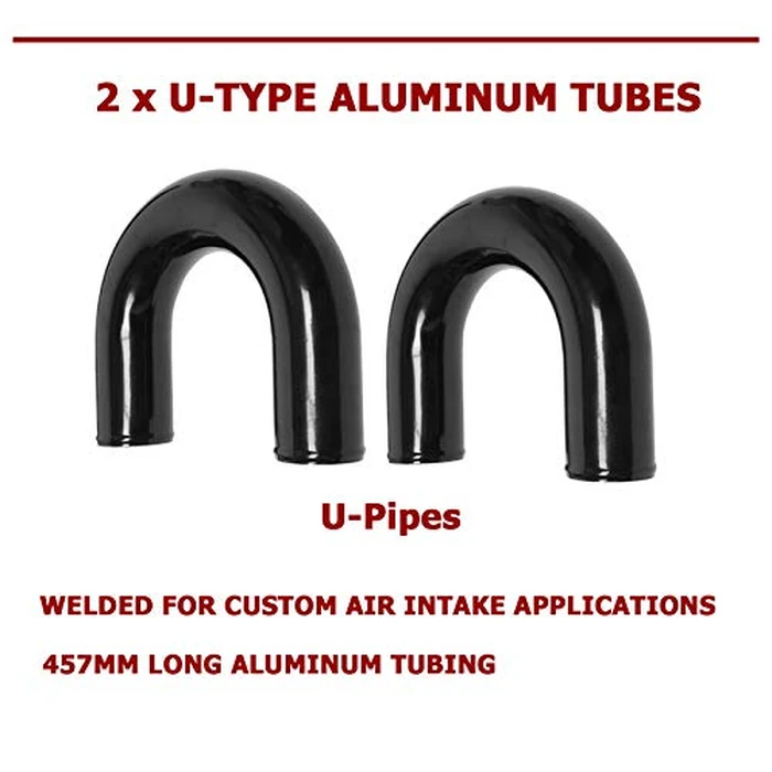 8Pcs Universal Aluminum Intercooler Piping U-Pipe Black Kit with T-Bolt Clamps and Black Coupler (8Pcs 3 Inch) by OBUYTO - Image 5