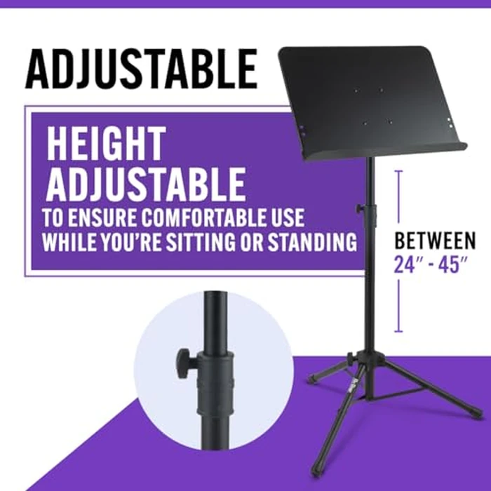 On-Stage SM7211B Professional Grade Folding Orchestral Sheet Music Stand, Black by OnStage - Image 5