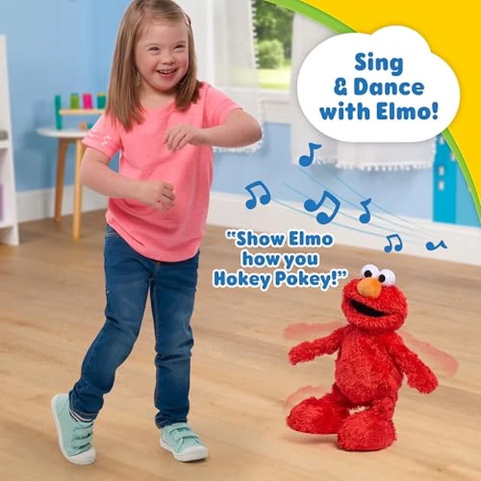 Sesame Street Hokey Pokey Elmo 14” Interactive Plush Toy, Sings, Dances & Plays Music, Bilingual Stuffed Animal for Pretend Play, Soft & Huggable, for Girls and Boys, Ages 18 Months+ by Just Play by Sesame Street - Image 2