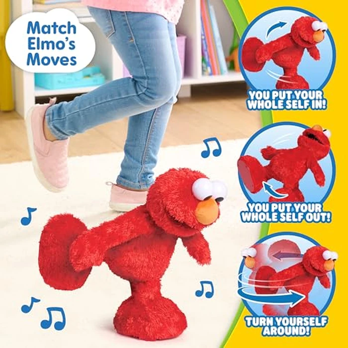 Sesame Street Hokey Pokey Elmo 14” Interactive Plush Toy, Sings, Dances & Plays Music, Bilingual Stuffed Animal for Pretend Play, Soft & Huggable, for Girls and Boys, Ages 18 Months+ by Just Play by Sesame Street - Image 3