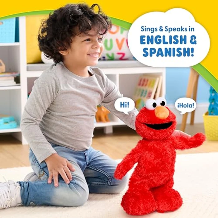 Sesame Street Hokey Pokey Elmo 14” Interactive Plush Toy, Sings, Dances & Plays Music, Bilingual Stuffed Animal for Pretend Play, Soft & Huggable, for Girls and Boys, Ages 18 Months+ by Just Play by Sesame Street - Image 4