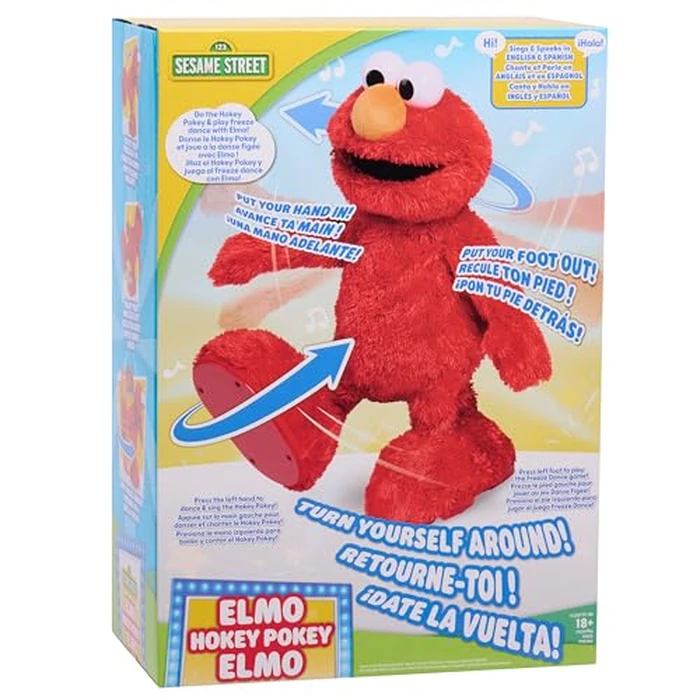 Sesame Street Hokey Pokey Elmo 14” Interactive Plush Toy, Sings, Dances & Plays Music, Bilingual Stuffed Animal for Pretend Play, Soft & Huggable, for Girls and Boys, Ages 18 Months+ by Just Play by Sesame Street - Image 8