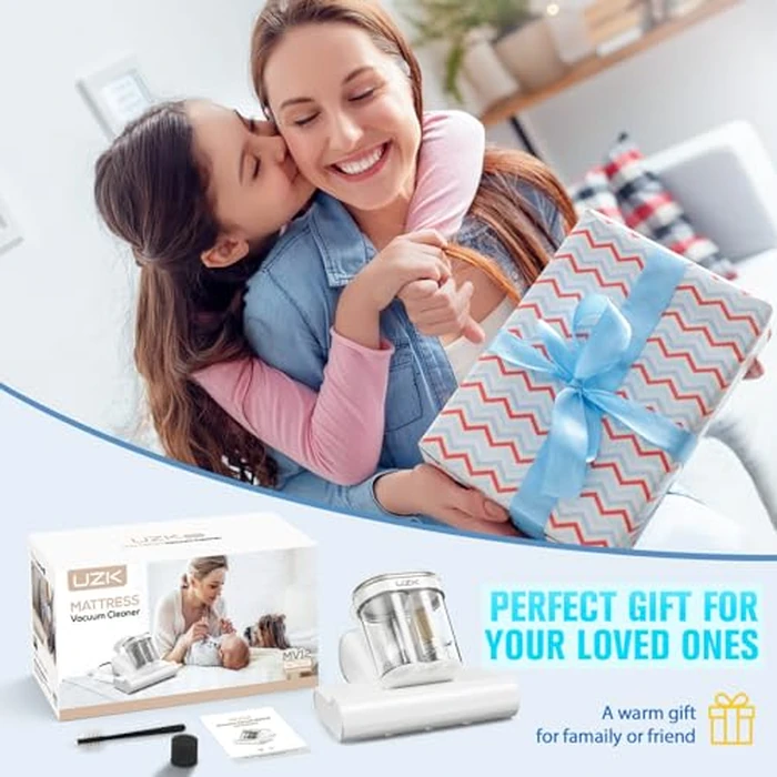 Bed Vacuum Cleaner Mattress Vacuum Cleaner,16Kpa Powerful Handheld Vacuums with UV-C Light & Double Dust Cup & High Heating & Ultrasonic & HEPA Filter for Bed Sofa(Corded,Cream White) by UZK - Image 7