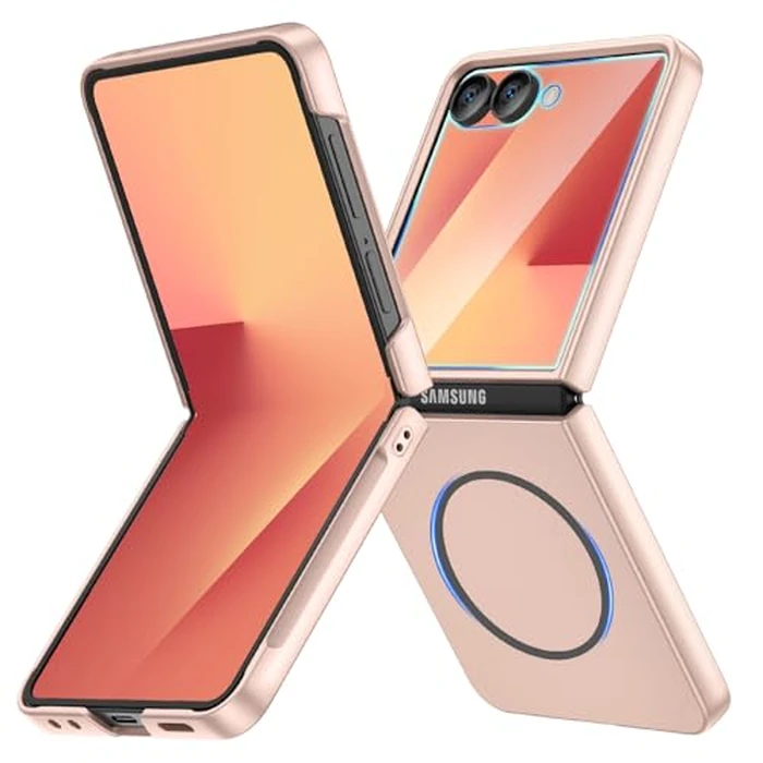 Ruky for Z-Flip-7-Case, Full Body Cover Anti-Scratches Shockproof Hard PC Ultra-Thin, [Compatible with MagSafe] Protective Magnetic Phone Cover for Samsung Galaxy Z Flip 7 5G, Gold by Ruky - Image 1