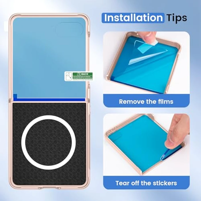 Ruky for Z-Flip-7-Case, Full Body Cover Anti-Scratches Shockproof Hard PC Ultra-Thin, [Compatible with MagSafe] Protective Magnetic Phone Cover for Samsung Galaxy Z Flip 7 5G, Gold by Ruky - Image 5