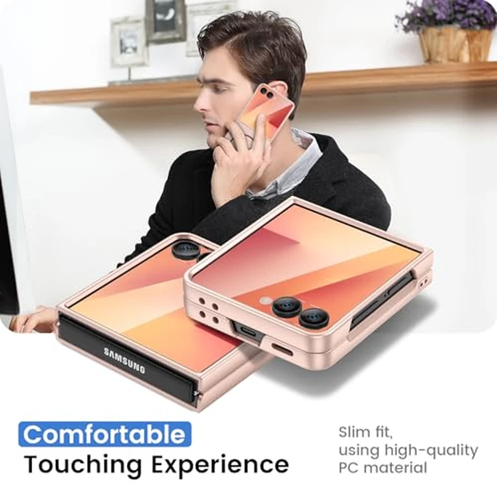 Ruky for Z-Flip-7-Case, Full Body Cover Anti-Scratches Shockproof Hard PC Ultra-Thin, [Compatible with MagSafe] Protective Magnetic Phone Cover for Samsung Galaxy Z Flip 7 5G, Gold by Ruky - Image 6