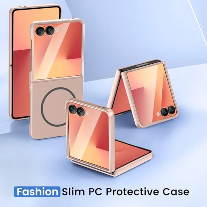 Ruky for Z-Flip-7-Case, Full Body Cover Anti-Scratches Shockproof Hard PC Ultra-Thin, [Compatible with MagSafe] Protective Magnetic Phone Cover for Samsung Galaxy Z Flip 7 5G, Gold by Ruky - Image 7