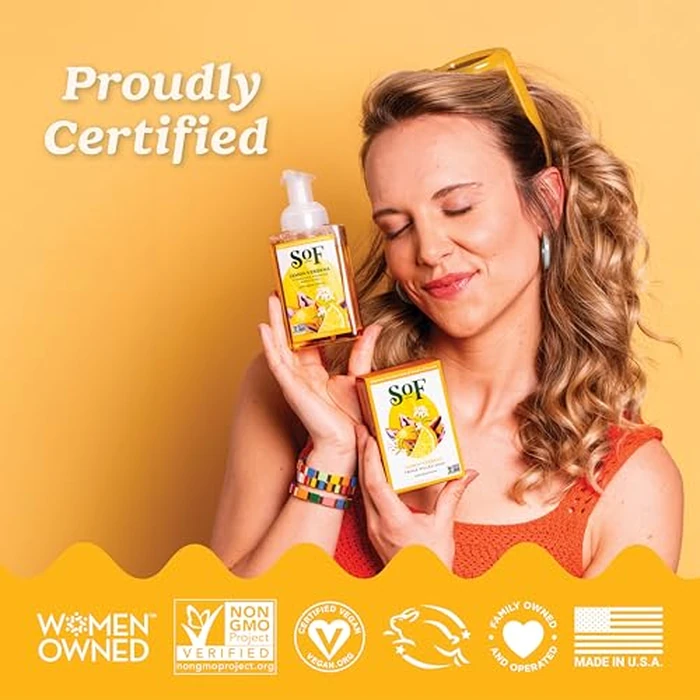 South Of France SoF Hydrating Foaming Hand Wash - With Organic Agave Nectar & Coconut Oil- Vegan & Non GMO- Free From Phthalates, Sulfates & Parabens- Lemon Verbena - 8 oz Bottle 6 Pack by South Of France - Image 6