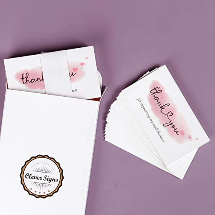 200 Thank You for Supporting My Small Business Cards, Elegant and Professional Design, 2" x 3.5", Recommended for Online Retailers, Small Business Owners and Local Stores by CLEVER SIGNS - Image 2