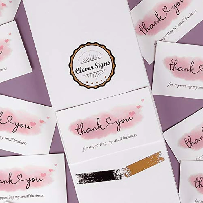 200 Thank You for Supporting My Small Business Cards, Elegant and Professional Design, 2" x 3.5", Recommended for Online Retailers, Small Business Owners and Local Stores by CLEVER SIGNS - Image 3