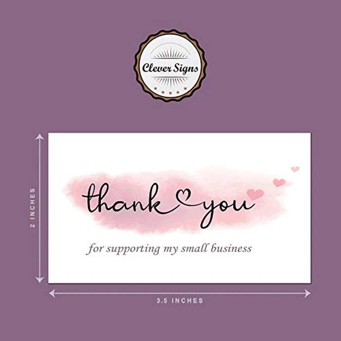 200 Thank You for Supporting My Small Business Cards, Elegant and Professional Design, 2" x 3.5", Recommended for Online Retailers, Small Business Owners and Local Stores by CLEVER SIGNS - Image 6