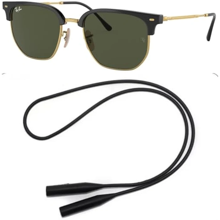 Ray-Ban RB4416 Sunglasses Bundle: RB 4416 NEW CLUBMASTER 601/31 New Clubmaster Black On Arista and Universal Anti-slip Silicone Leash by Ray-Ban - Image 2